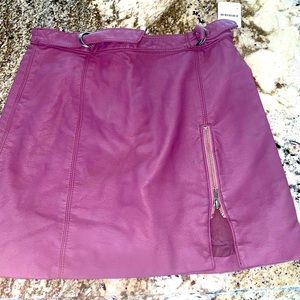 Leather free people skirt